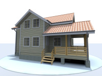 Каркасный дом 9х12 | Полутороэтажные деревянные дома и коттеджи с террасой
